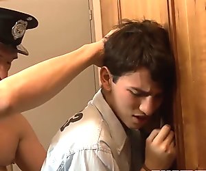 Sexy twink Ryan gets fucked roughly by the officer James