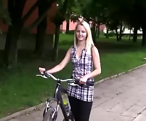 Bitch STOP - Blonde teen Katerina fucked outdoor
