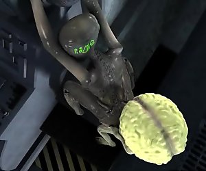 3D Alien Babe Fucked by a Martian