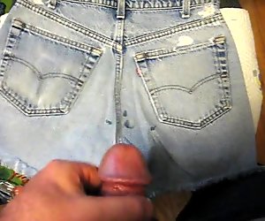 Bustin a nut on an old favorite pair of jack off shorts