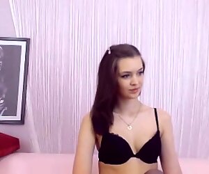 Skinny girl spanks and streaps on webcam